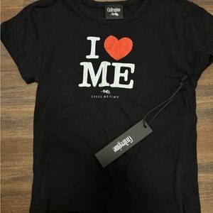 Civil Regime Black Crop Top with Red Heart